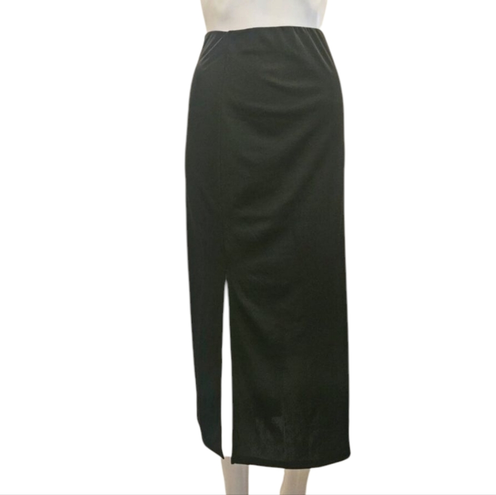 NWT - Zara - Black Midi Skirt w/Slit - Size Small